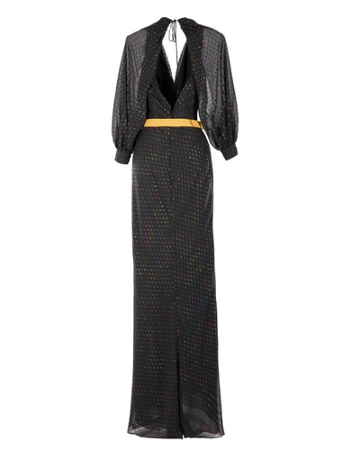 Shop Gemy Maalouf V-neckline Long Dress With Belt - Long Dresses In Black