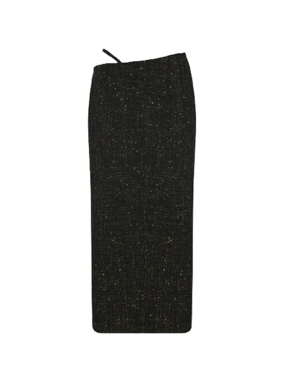 Shop Zeynep Arcay Tweed Midi Skirt In Black