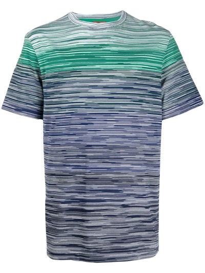 Shop Missoni Striped T-shirt With Bleached Effect In Multicolour