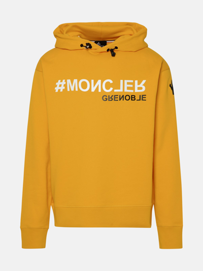 Shop Moncler Yellow Cotton Jersey Sweatshirt