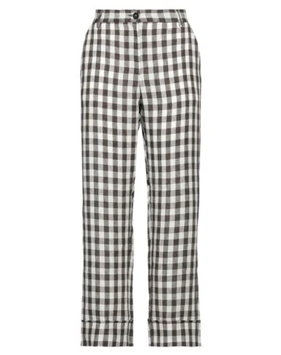 Massimo Alba Woman Pants Dark Brown Size 8 Linen In Black