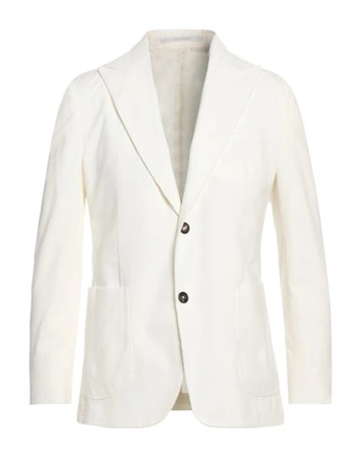 Shop Eleventy Man Blazer Ivory Size 40 Cotton, Cashmere In White