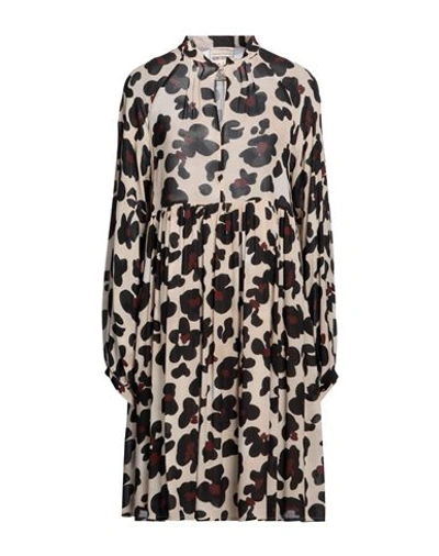Shop Semicouture Woman Mini Dress Light Brown Size 10 Viscose In Beige