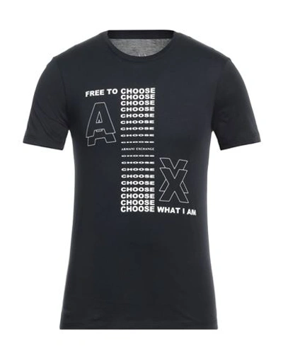Shop Armani Exchange Man T-shirt Midnight Blue Size S Pima Cotton