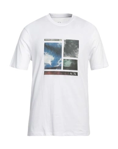 Armani Exchange Man T-shirt White Size Xxl Cotton In White