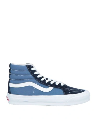 Shop Vans Vault Man Sneakers Azure Size 8.5 Soft Leather, Textile Fibers In Blue