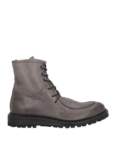 Shop Boemos Man Ankle Boots Lead Size 9 Leather In Grey