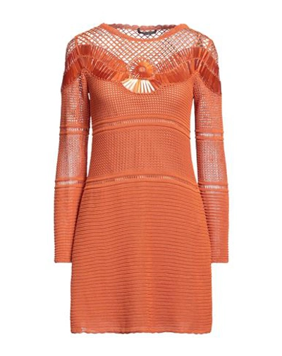 Shop Alberta Ferretti Woman Mini Dress Orange Size 4 Polyester