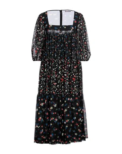 Red Valentino Woman Midi Dress Black Size 2 Polyester In Black