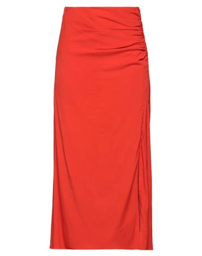 Maison Rabih Kayrouz Woman Midi Skirt Red Size 6 Viscose, Elastane In Red