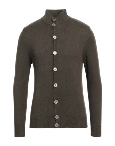 Shop Bramante Man Cardigan Military Green Size 40 Wool, Viscose, Polyamide, Cashmere