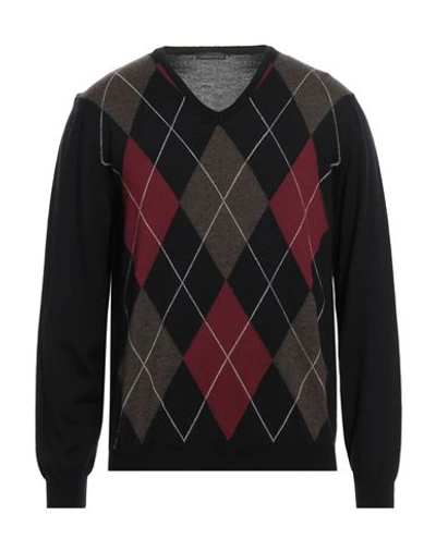 Thomas Reed Man Sweater Dark Brown Size 44 Merino Wool In Brown