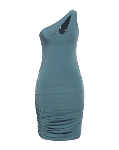 Shop Angela Mele Milano Woman Mini Dress Pastel Blue Size Xs Viscose, Polyester, Elastane