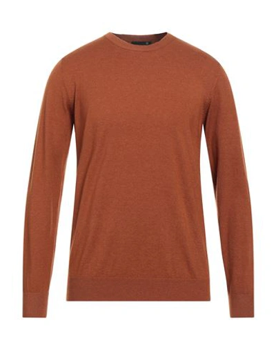 Shop Avignon Man Sweater Tan Size Xl Polyester, Acrylic, Wool In Brown