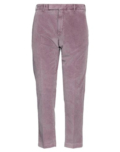 Shop Pt Torino Man Pants Mauve Size 36 Cotton, Lyocell, Elastane In Purple