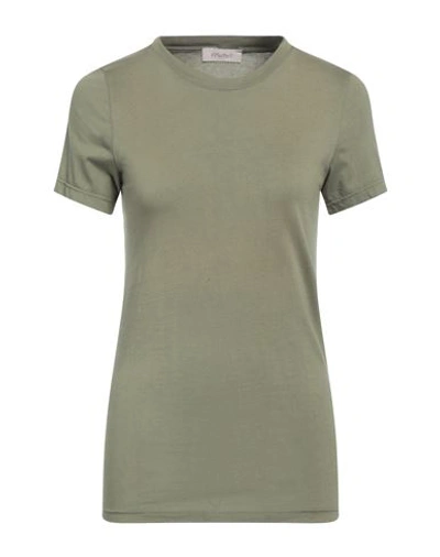 Motel Woman T-shirt Military Green Size Onesize Cotton In Green