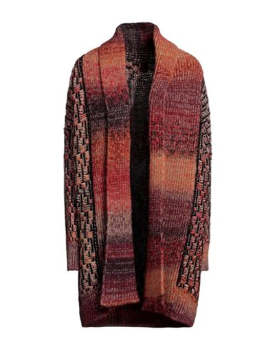 Shop Stefanel Woman Cardigan Burgundy Size S Wool, Acrylic, Polyamide, Alpaca Wool In Red