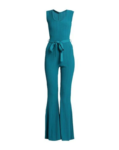 Shop Alberta Ferretti Woman Jumpsuit Turquoise Size 2 Viscose, Polyamide In Blue