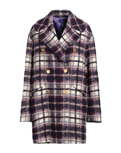 Shop Tagliatore 02-05 Woman Coat Purple Size 4 Acrylic, Wool, Polyamide, Alpaca Wool, Polyester