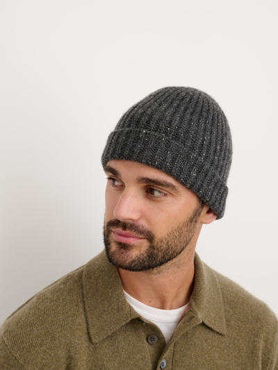 Shop Alex Mill Cashmere Donegal Beanie In Grey Donegal