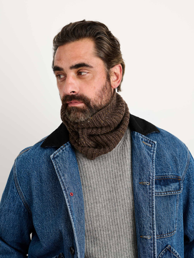 Shop Alex Mill Cashmere Donegal Neckwarmer In Chocolate Donegal