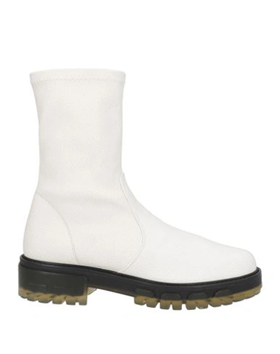 Shop Nr Rapisardi Woman Ankle Boots White Size 8 Textile Fibers