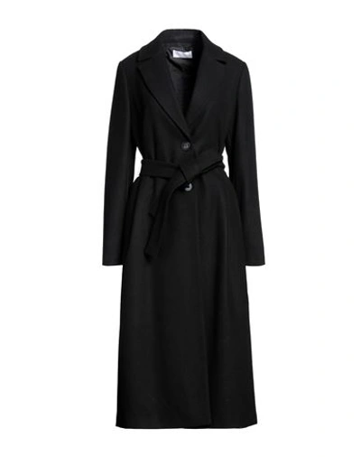 Shop Diana Gallesi Woman Coat Black Size 12 Virgin Wool, Polyamide