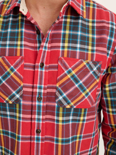 Shop Alex Mill Chore Shirt In Red Plaid Flannel In Bright Red