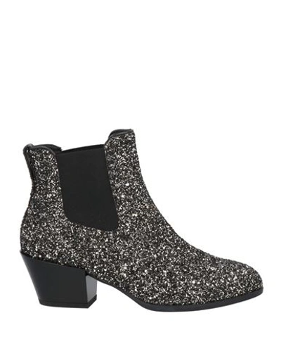 Shop Hogan Woman Ankle Boots Black Size 6.5 Textile Fibers