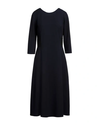 Shop Diana Gallesi Woman Midi Dress Navy Blue Size 8 Polyester, Elastane
