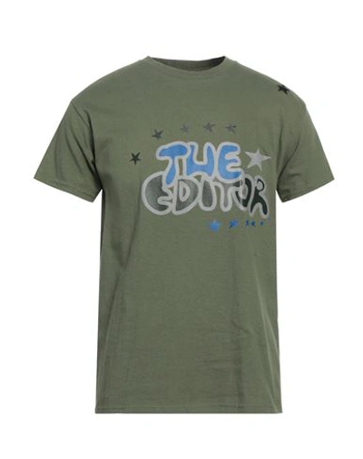Shop The Editor Man T-shirt Military Green Size Xl Cotton