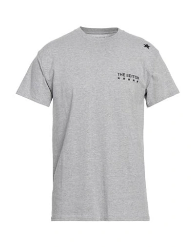 Shop The Editor Man T-shirt Grey Size Xl Cotton