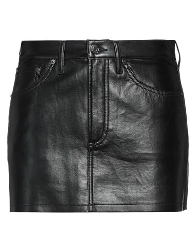 Shop Agolde Woman Mini Skirt Black Size 27 Recycled Leather, Polyurethane, Viscose, Polyester