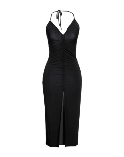 Shop Vicolo Woman Midi Dress Black Size Onesize Acetate, Polyamide, Elastane