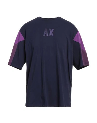 Shop Armani Exchange Man T-shirt Dark Purple Size M Cotton