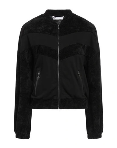 Shop Diana Gallesi Woman Sweatshirt Black Size 10 Polyester, Cotton
