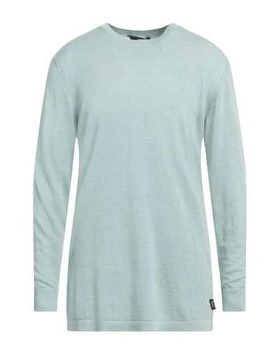 Shop Hevo Hevò Man Sweater Turquoise Size Xl Linen, Cotton In Blue