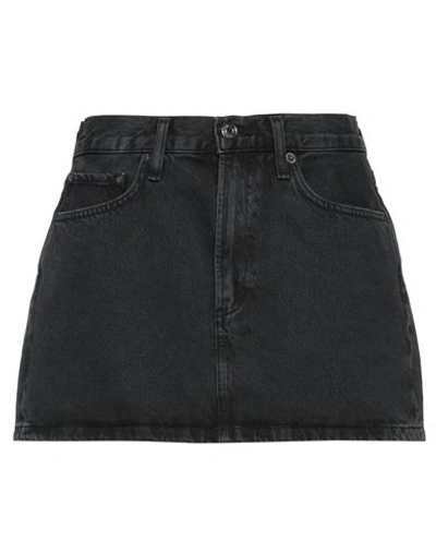 Agolde Liv Organic Cotton Denim Miniskirt In Vapor