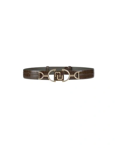 Maje Woman Belt Military Green Size 1 Bovine Leather, Zamak, Polyurethane In Green