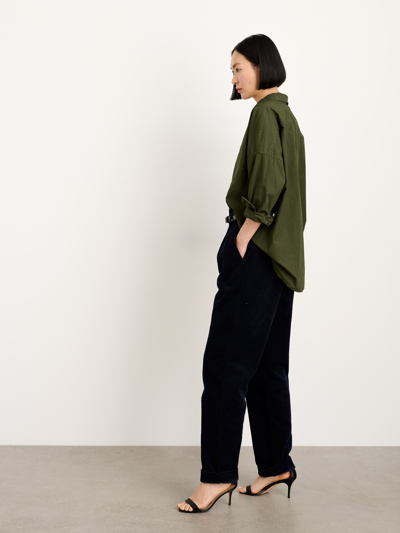 Alex Mill Jo Shirt In Paper Poplin In Pine Needle