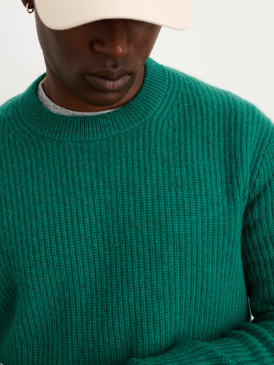 Alex Mill Jordan Ribbed Brushed-cashmere Sweater In Kelly Green