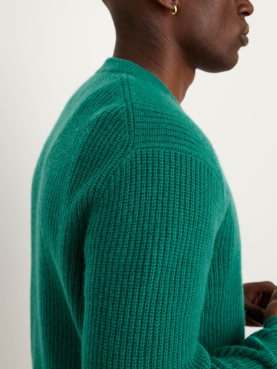 Alex Mill Jordan Ribbed Brushed-cashmere Sweater In Kelly Green