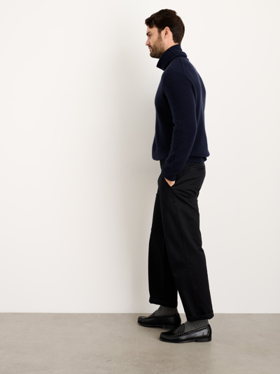 Alex Mill Judd Ribbed Turtleneck In Washed Cashmere In Navy