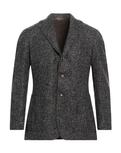 Stile Latino Man Blazer Charcoal Size 42 Alpaca Wool, Polyamide In Grey