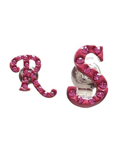 Shop Raf Simons Woman Earrings Fuchsia Size - Brass In Pink