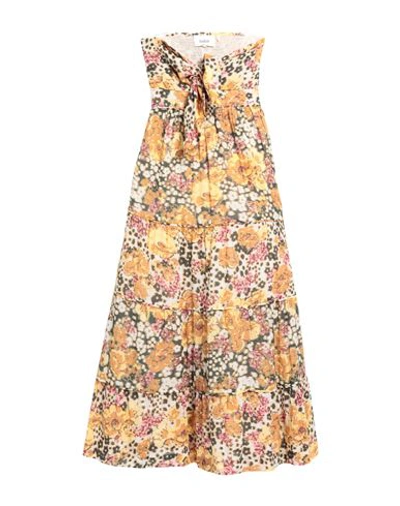 Shop Ba&sh Ba & Sh Woman Maxi Dress Light Yellow Size 0 Cotton