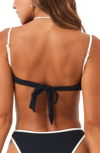 Shop L*space Hazel Ribbed Bikini Top In Black/ Cream