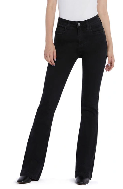 Shop Hint Of Blu Rosa Flare Jeans In Black