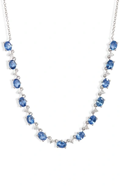 Shop Meira T Sapphire & Diamond Necklace In White