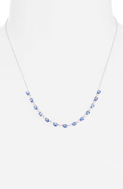 Shop Meira T Sapphire & Diamond Necklace In White